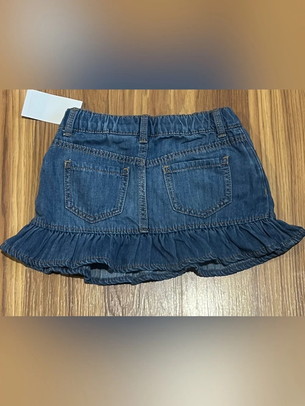 NWT OshKosh B'gosh Toddler Girl Ruffle Denim Skirt Blue Jean Mini Size 24M